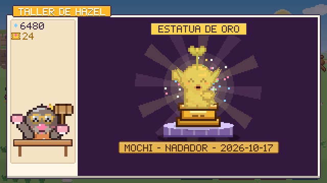 El Taller de Hazel: Hazel muestra una brillante estatua de oro de una mascota