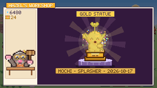 Hazel's Workshop: Hazel unveils a gold statue of a pet